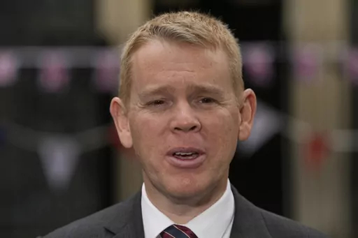 Prime Minister of New Zealand Chris Hipkins speaks to the media after meeting Britain's Prime Minister Rishi Sunak, in Downing Street, London, on May, 5, 2023. The United States has Air Force One, a plane that can refuel in midair and act as a presidential command center. New Zealand has Betty, an aging Boeing 757 that officials on Monday, June 26, acknowledged was so prone to breakdowns they had sent a backup to ensure Prime Minister Chris Hipkins didn’t get stranded in China, where he is lea