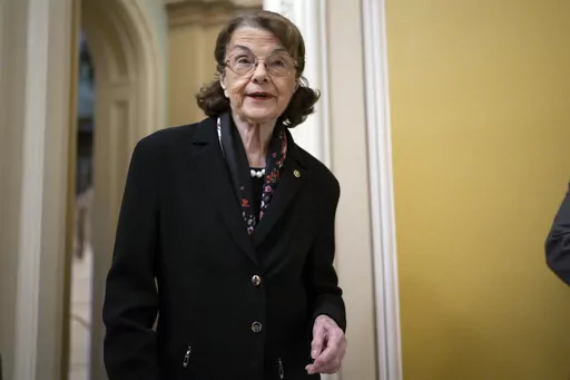 Sen. Dianne Feinstein, D-Calif., arrives for the Senate Democratic Caucus leadership election at the Capitol in Washington, Thursday, Dec. 8, 2022. Feinstein's months-long absence from the Senate has become a growing problem for Democrats. Feinstein's vote is critical to confirm President Joe Biden's nominees to the federal courts, but Feinstein is away from the Senate indefinitely as she recovers from the shingles. (AP Photo/J. Scott Applewhite, File)