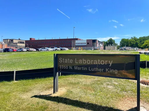 This July 2022 photo shows a lab in Lansing, Mich., where the state health department tests blood from newborns for more than 50 rare diseases. A judge has found key parts of Michigan’s newborn blood-testing program unconstitutional in a challenge by four parents who raised concerns about how leftover samples are used long after screening for rare diseases. (Joey Cappelletti/Report for America via AP)