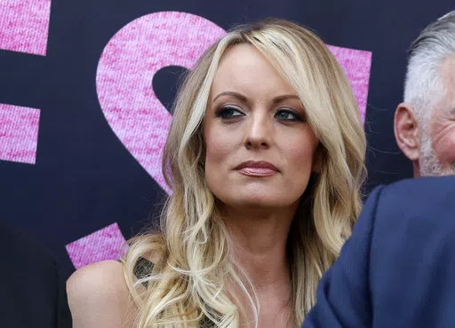 Stormy Daniels appears at an event, May 23, 2018, in West Hollywood, Calif. The hush money trial of former President Donald Trump begins Monday, April 15, 2024, with jury selection. It's the first criminal trial of a former U.S. commander-in-chief. The charges in the trial center on $130,000 in payments that Trump's company made to his then-lawyer, Michael Cohen. He paid that sum on Trump's behalf to keep Daniels from going public, a month before the election, with her claims of a sexual encount