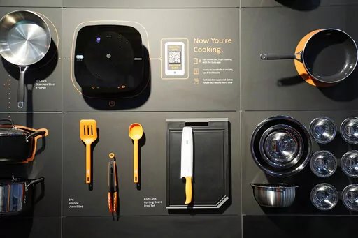 The Tramontina Guru cook system is on display at the Tramontina booth booth during the CES tech show Thursday, Jan. 5, 2023, in Las Vegas. (AP Photo/John Locher)