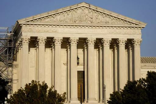 The Supreme Court is seen on April 21, 2023, in Washington. A unanimous Supreme Court has given a 94-year-old Minneapolis woman a new chance to recoup some money after the county kept the entire $40,000 when it sold her condominium over a small unpaid tax bill. The justices ruled Thursday, May 25, that Hennepin County, Minnesota violated the constitutional rights of the woman, Geraldine Tyler, by taking her property without paying “just compensation.” (AP Photo/Alex Brandon, File)