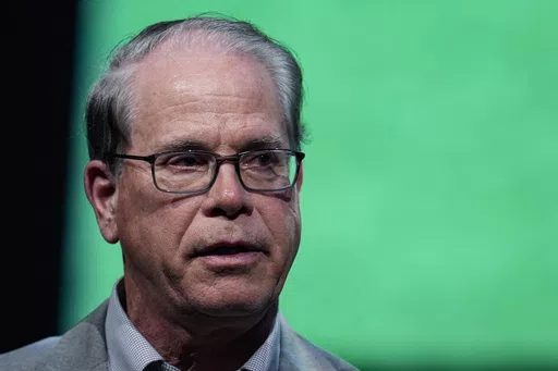 Sen. Mike Braun, R-Ind., speaks during a Republican Indiana gubernatorial candidate forum in Carmel, Ind., Jan. 25, 2024. (AP Photo/Michael Conroy, file)