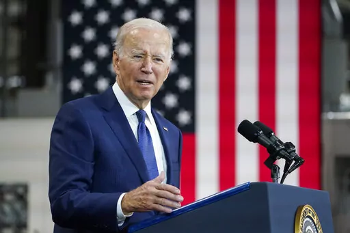 President Joe Biden speaks at the Volvo Group Powertrain Operations in Hagerstown, Md., Friday, Oct. 7, 2022. With the economy consistently top of mind for voters who will decide the fate of vulnerable Democrats, Biden is urging patience amid the hazardous economic crosscurrents of persistent inflation, recession fears and the prospect of rising energy prices in the closing weeks of the midterm elections. (AP Photo/Manuel Balce Ceneta, File)