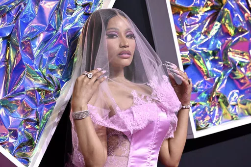 Nicki Minaj arrives at the MTV Video Music Awards on Sept. 12, 2023, at the Prudential Center in Newark, N.J. Rapper Nicki Minaj says bags were searched on way out of Netherlands. She tweeted that police told her they found marijuana in her bags. The military constabulary at the airport said a 41-year-old American woman had been arrested for exporting “soft drugs.” (Photo by Evan Agostini/Invision/AP, File)