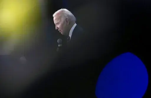 U.S. President Joe Biden speaks during a media conference at the end of a NATO summit in Madrid, Spain on Thursday, June 30, 2022. North Atlantic Treaty Organization heads of state met for the final day of a NATO summit in Madrid on Thursday. (AP Photo/Bernat Armangue)