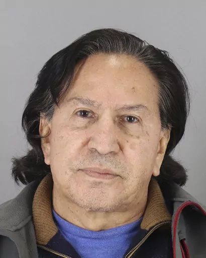 This booking photo released on March 18, 2019, by the San Mateo County Sheriff's Office shows former Peruvian President Alejandro Toledo Manrique. A United States federal court has denied Toledo's appeal to stop his extradition to his native country to face corruption charges. Toledo filed for a stay on his extradition pending a legal challenge to the U.S. State Department's decision to send him back to Peru where he is accused of taking $20 million in bribes from Odebrecht, a construction giant